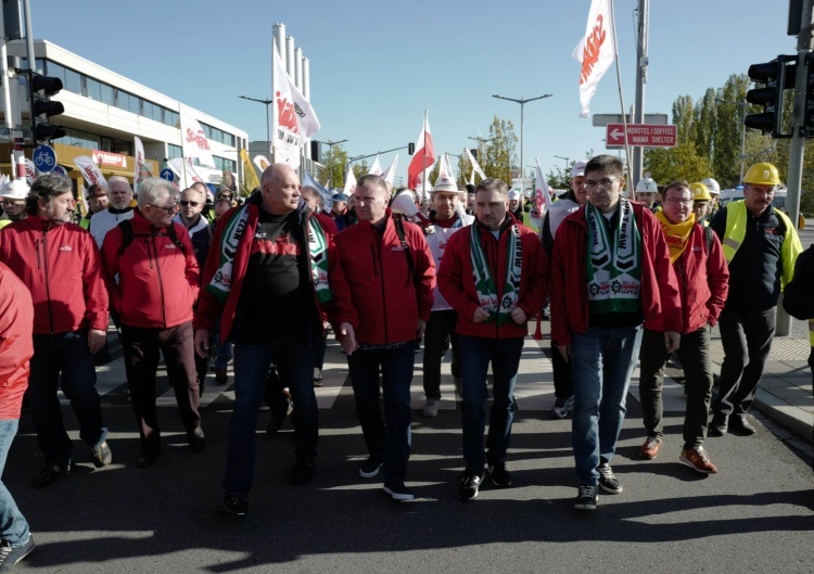 Na ulicach Luksemburga : Przewodniczący Piotr Duda, członkowie Prezydium KK, władze górniczej "Solidarności"